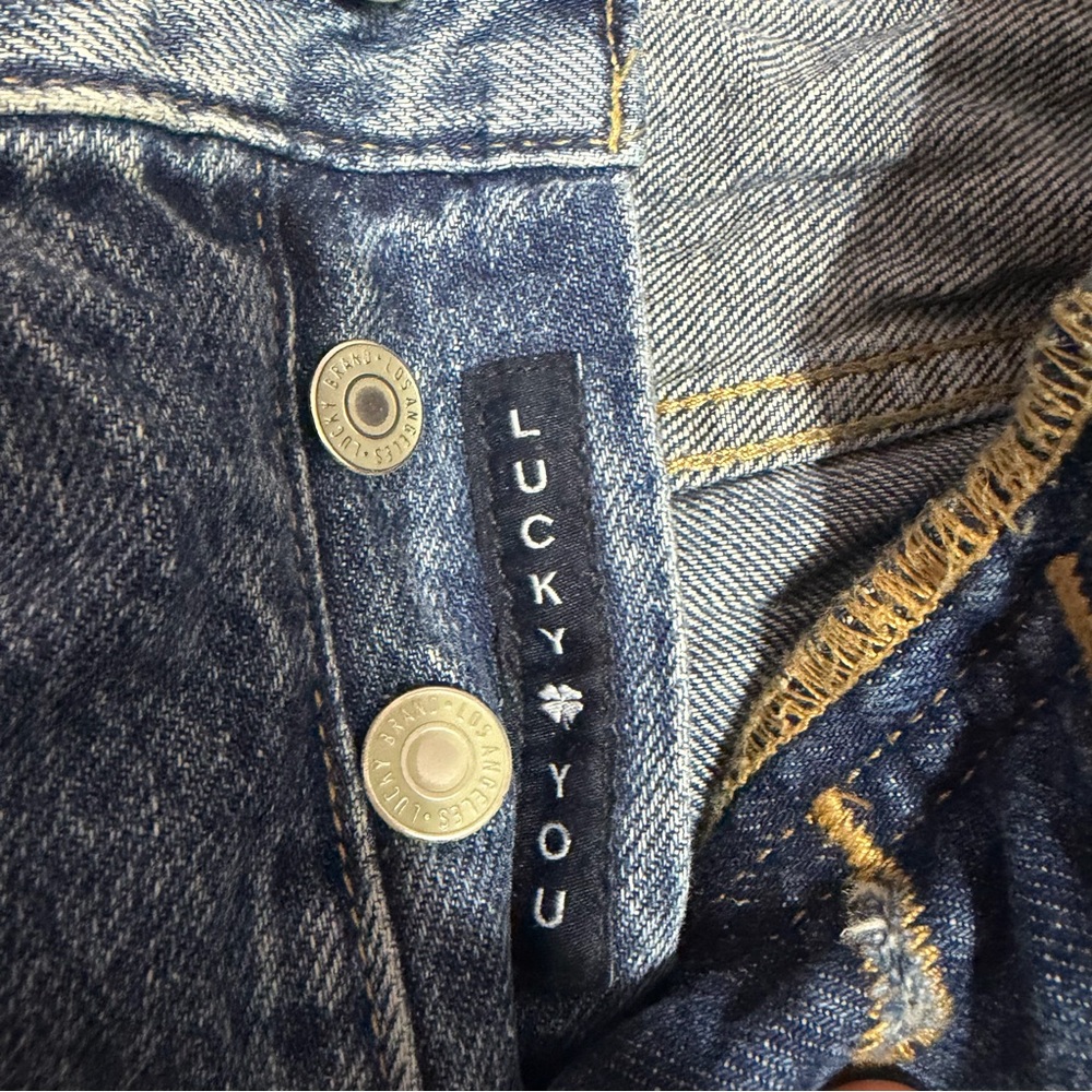 Lucky Brand Est.1990 Blue Jean Shorts with Lace Detail - Picture 7 of 11